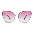 thumbnail image 1 of Womens Oversize Metal Rim Cat Eye Designer Sunglasses Silver Pink Grey, 1 of 4