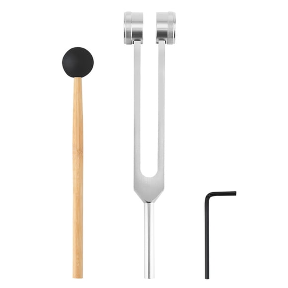 128HZ Aluminum Alloy Tuning Fork Silicone Hammer with A Repair Tool Diagnostic Tool for Sound