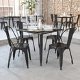 thumbnail image 1 of Heavenly Collection Solid Metal Dining Table, Black Finish, Indoor/Outdoor Dining Table for Kitchen, Dining Room, Patio & Balcony, 1 of 7