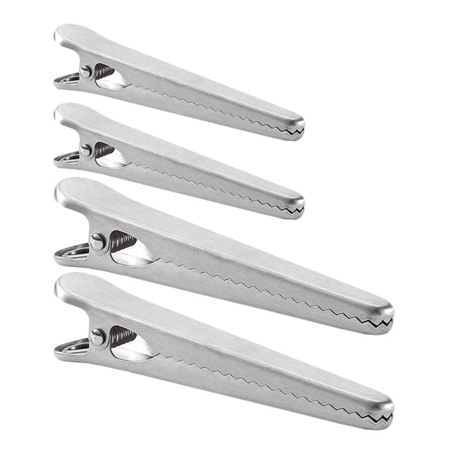 SHISUYAN 4pcs Fresh Sealing Clamps Snack Sealing Clip Stainless Steel Bag Sealing Clips