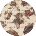 thumbnail image 1 of Ahgly Tapis Rond Abstrait Intérieur Or Foncé Marron, 6 Pieds Rond, 1 of 6