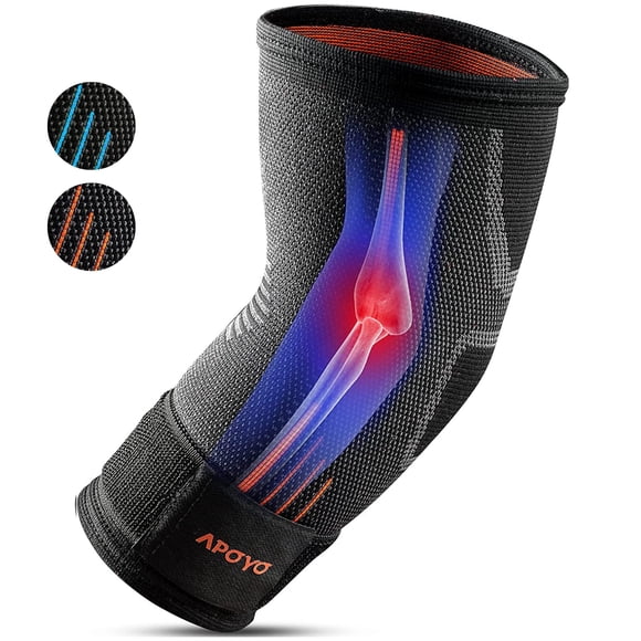 Apoyo Elbow Brace For Tendonitis And Tennis Elbow Compression Sleeve For Arthritis Workouts Reduce Joint Pain During Fitness Activity (Medium)