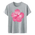 thumbnail image 4 of LUOGENLI T-shirts pour Femme pour Femmes Mode Décontractée Chemises Imprimées Col Rond Manches Courtes T-Shirt Hauts Tunique Blouse T-shirts pour Femmes T-shirts Graphiques T-shirts Pêche Vêtements d'Été Gris Clair TG, 4 of 4