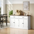 thumbnail image 2 of HOMCOM Buffet Cabinet with Charging Station, 55" Farmhouse Sideboard, White, 2 of 10