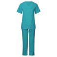 thumbnail image 1 of Penkiiy Ensemble de Sarrau pour Femme, Col en V, Manches Courtes, Uniforme, Vert Menthe, TG, 1 of 7