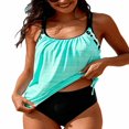 thumbnail image 1 of Womens Striped Floral Tankini Swimwear Bikini Sets Bathing Suits Swimsuit, 1 of 4