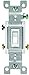 Leviton 1453-2W 15 Amp, 120 Volt, Toggle Framed 3-Way Ac Quiet Switch, Residential Grade, Grounding, Quickwire Push-In & Side Wired, White