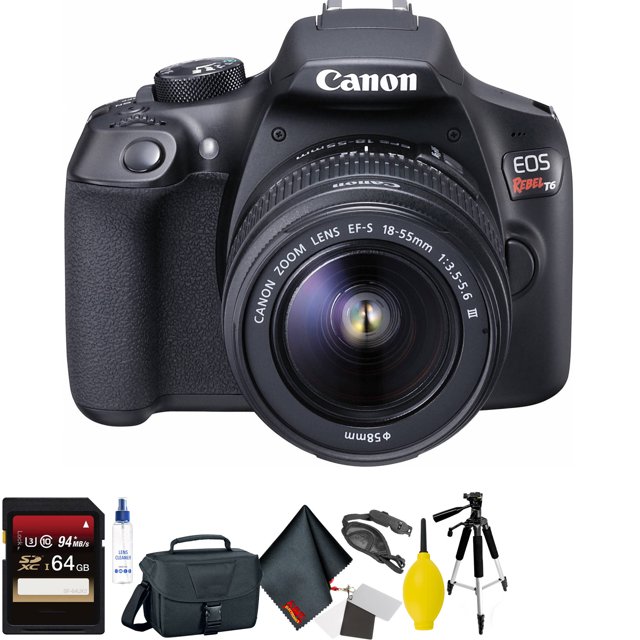 Canon EOS Rebel T6 DSLR Camera with 18-55mm and 75-300mm Lenses Kit Bundle057