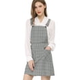 thumbnail image 1 of INSPIRE CHIC Women's Adjustable Strap Plaid Suspender Overall Dress, 1 of 6