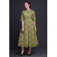 thumbnail image 4 of Bimba Floral Ladies Button Down Print Dress A-Line Cocktail Party Shirt Dress-Large, 4 of 5