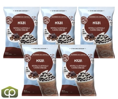 Big Train Decadent Mocha Blended Ice Coffee Mix, Professional Gourmet Frappe Base, 3.5 lb. Bags (5/Case Bulk)