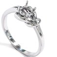 thumbnail image 1 of Monture de Bague de Fiançailles Solitaire Nœud en Or Blanc 14 K, 1 of 2