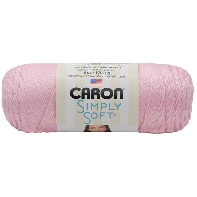 Fil Caron® Simply Soft®, Acrylique #4 Moyen, 6oz/170g, 315 Yards Pelote Centrée de 100 % Acrylique, Poids Moyen (Jauge : 18 sts x 24 Rangées = 4 Po) avec un Lustre Subtil Indiqué sur l'Étiquette; Caron band lists machine-wash care and yardage; Recommandé 5 mm (U.S. 8/H) Aiguilles/crochet, Idéal pour le Tricot, le Crochet et Convient aux amigurumi Ou