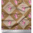 thumbnail image 1 of Soimoi polyester Crepe Fabric Leaves, & Rose Floral Decor Fabric Printed Yard 52 Inch Wide, 1 of 3