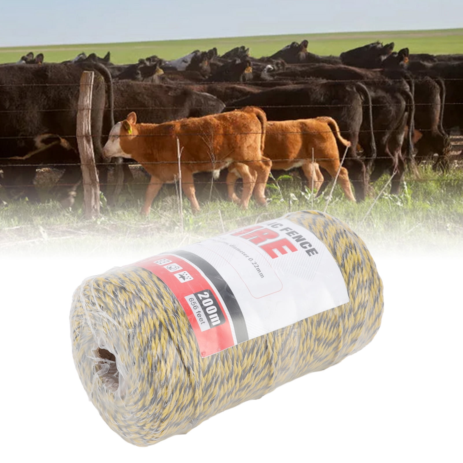 Clôture Électrique Polyfil Haute Conductivité Acier Inoxydable 200M pour Ferme