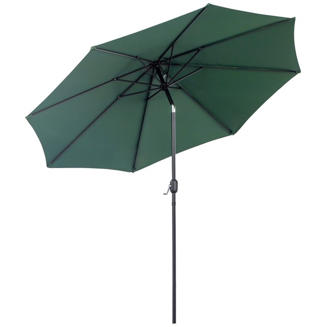 Outsunny Parasol de Marché Rond 10 Pieds x 8 Pieds, Parasol de Patio, Vert