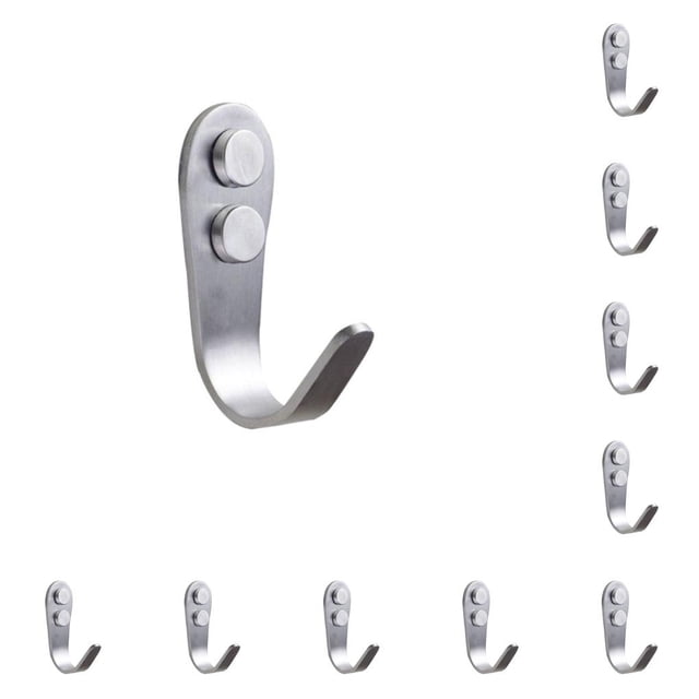 Xingzhi 10 Pieces Stainless Steel Clothes Hanger Punch-free Self-adhesive Replacement Waterproof Anti-rust Hook Rack Large Small 3mm