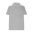 thumbnail image 4 of Timegard Women Tops Lapel V Neck Drop Shoulder Short Sleeve Solid Color Casual Loose Tee Blouse Summer, 4 of 6