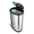 thumbnail image 4 of NINESTARS 13.2 Gal / 50L Motion Sensor Oval Garbage Can, Stainless Steel with Stainless Steel Lid, 4 of 8