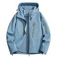 thumbnail image 3 of Sentmoon Womens Coat Oversized Hooded Neck Long Sleeve Women's Jackets Zipper Solid Color Windproof Waterproof Womans Clothes Fall and Winter Stylish for Sports, 3 of 4