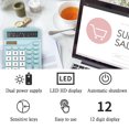 thumbnail image 4 of Wuztai Calculator, 12 Digit Large LCD Display Handheld Desk Calculator, Dual Power Solar & Battery Basic Calculator, Sensitive Big Button Multi-Function Calculator for Home School, 4 of 7