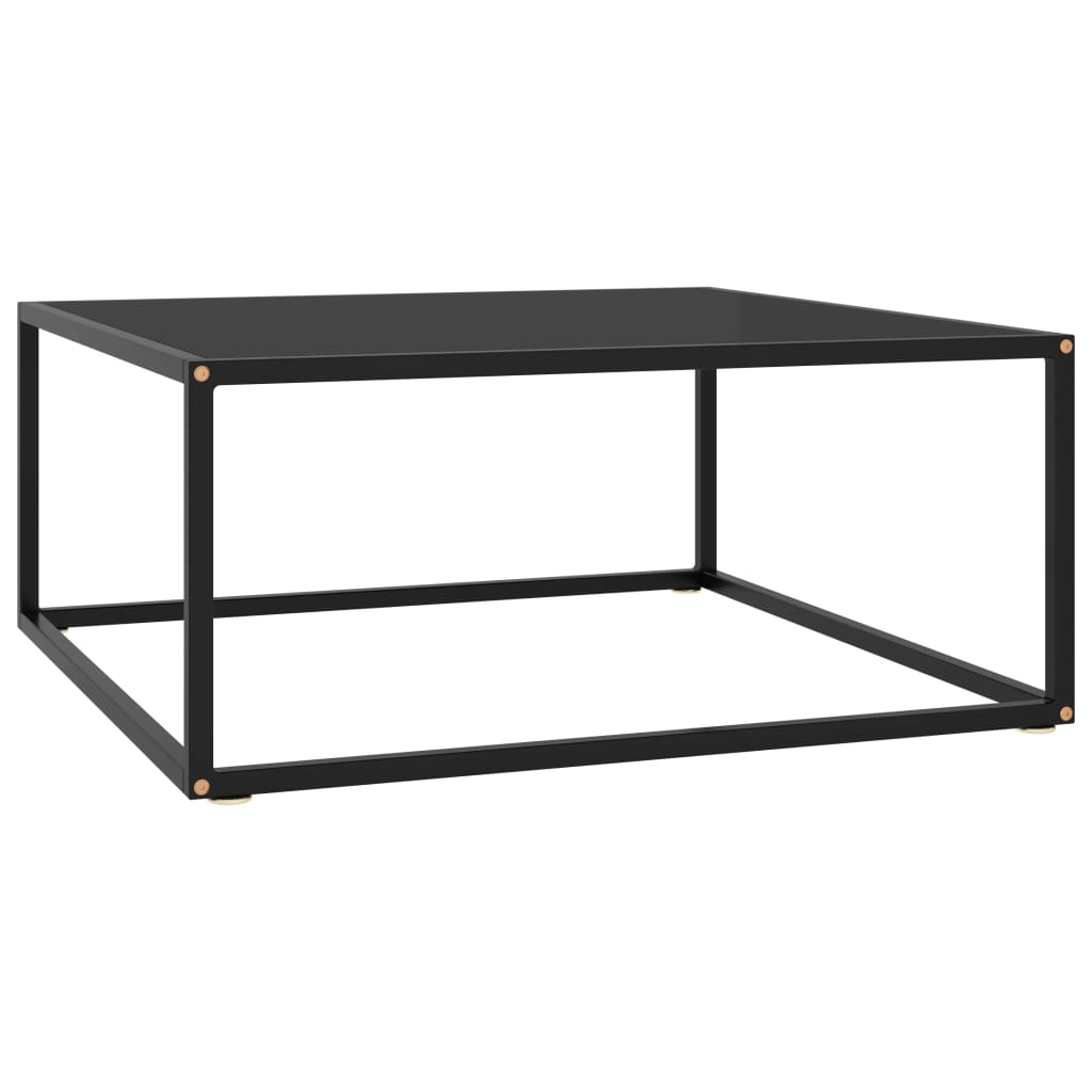 vidaXL Table Basse Noire avec Verre Noir 80x80x35 cm