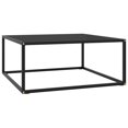 thumbnail image 1 of vidaXL Table Basse Noire avec Verre Noir 80x80x35 cm, 1 of 4