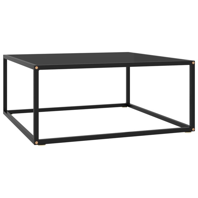 vidaXL Table Basse Noire avec Verre Noir 80x80x35 cm