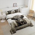 thumbnail image 4 of Erosebridal Ensembles de Literie Highland Cow Double avec Couette, Insert de Couette Faune, Décor Rustique de Ferme, Réversible 3 Pcs, 4 of 7