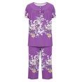 thumbnail image 5 of Rbaofujie Pyjama pour Femmes Ensemble Shorts Femmes Décontracté Col Rond Manches Courtes Blouse Pantalon Mode Ensemble de Pyjama Pyjama d'Hiver pour Femmes, 5 of 5