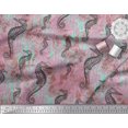 thumbnail image 3 of Soimoi Rayon Fabric Texture & Sea Horse Ocean Print Sewing Fabric Yard 56 Inch Wide, 3 of 3