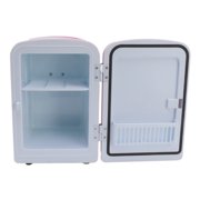 Mini Fridge, 4L Portable Compact Small Refrigerator Cooler and Warmer for Skincare, Beverage, Food, Cosmetics, AC100-240V DC12V Personal Fridge Cooler for Bedroom, Travel and Car
