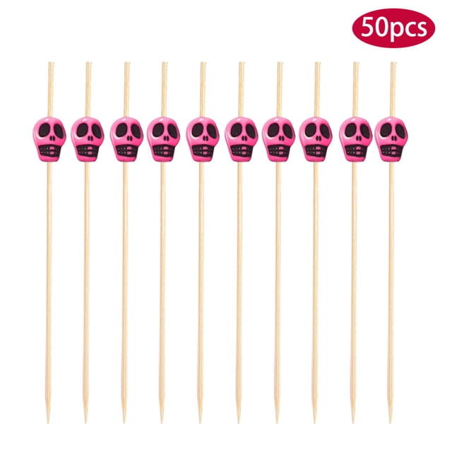 Cqxid Wine Rack Decoration Under $5 50pc Bamboo Pick Buffet Fruit Fork Party Dessert Stick Cocktail Skewer