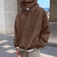 thumbnail image 2 of MIASHUI Men's Basic Pullover Hoodie with Front Pocket and Adjustable Drawstring, Comfortable Casual Wear for Everyday Use Brown,XXL, 2 of 4