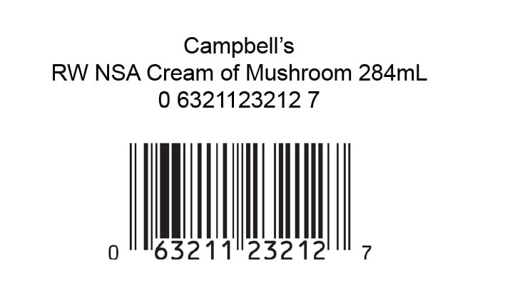 Campbell's® Soupe Condensée Crème de Champignons Sans Sel Ajouté, à Longue Conservation