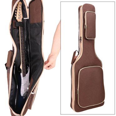 Langgg Oxford Electric Guitar Case with Oxford Fabric Pockets Organizer 7mm Cotton 600D Oxford for Travel