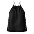 thumbnail image 4 of Pounoo Sleeveless Tops for Women Halter Neck Side Button Blouses Beach Lightweight Comfy Tunics Gift, 4 of 8