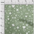 thumbnail image 2 of oneOone Polyester Spandex Light Green Fabric Doodle Fabric For Sewing Printed Craft Fabric By The Yard 56 Inch Wide, 2 of 4