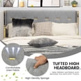 thumbnail image 4 of Gymax Queen Upholstered Bed Frame with 4 Storage Drawers Headboard Silver, 4 of 9