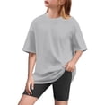 thumbnail image 1 of Ensemble 2 Pcs pour Fille, T-Shirt à Manches Courtes à Imprimé Graphique et Short de Cycliste, Survêtement d'Entraînement, 1 of 8