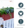 thumbnail image 3 of The HC Companies Deck Railing Planter Box with Removable Drain Plugs, 24", Clay, 3 of 4