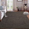 thumbnail image 1 of Garvee 5'x7' Area Rugs Braided Print Rug, Machine Washable Indoor Rug Non-Slip Low Pile Farmhouse Solid Carpet for Bedroom, Living Room, Dining Room Office, Brown, 1 of 10