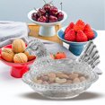thumbnail image 4 of weibbin Glass Chicken Candy Tray With Lid 7.5 Inch Cute Hen Shaped Bowl For Kitchen Counter Party Snack Candy Storage Home Decor, 4 of 6