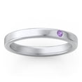 thumbnail image 3 of Bague Empilable avec Pierre de Naissance Gravée - Améthyste (Février), 3 of 7