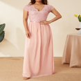 thumbnail image 3 of Robe Maxi de Bal pour Femmes en Dentelle Patchwork Dos Nu à Col en V Élégante Robe de Soirée Cocktail, 3 of 6