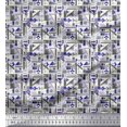 thumbnail image 1 of Soimoi Moss Georgette Fabric Abstract Geometric Fabric Prints By Yard 42 Inch Wide, 1 of 3