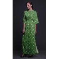 thumbnail image 2 of Bimba Robe Longue d'Été en Rayonne Bleu et Blanc à Imprimé Floral, Manches Kimono, Fente, XXX-Grand, 2 of 6