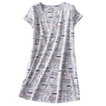 thumbnail image 1 of Kcodviy Nuisette pour Femme Tenue de Nuit Ensemble de Pyjama Court pour Femmes Chemise à Manches en Dentelle Décontractée Imprimée Hauts de Tenue de Nuit pour Femmes Robe de Nuit, 1 of 4