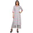 thumbnail image 1 of Moomaya Ensemble Décontracté en Viscose Style Santoon pour Femmes, Ensemble Palazzo 2 Pcs, Robe, Tenue Ethnique, 1 of 5