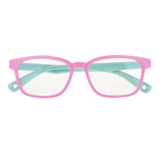 lionlar Kids Eyeglasses Anti Blue Light Silicone Frame Computer Goggles Pink + Green
